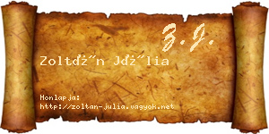 Zoltán Júlia névjegykártya