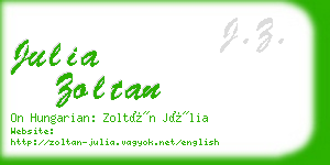 julia zoltan business card